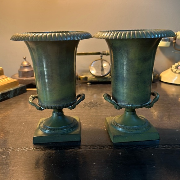 Pair of vintage brass vases